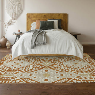 Piper Looms Mayfield Diamonds AMF863 Paprika Machine Washable Area Rug Lifestyle Image Feature