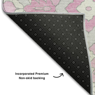 Piper Looms Mayfield Diamonds AMF863 Pink Machine Washable Area Rug Backing Image