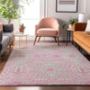 Piper Looms Mayfield Diamonds AMF863 Pink Machine Washable Area Rug Lifestyle Image Feature