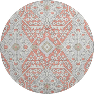 Piper Looms Mayfield Diamonds AMF863 Salmon Machine Washable Area Rug Round Main Image