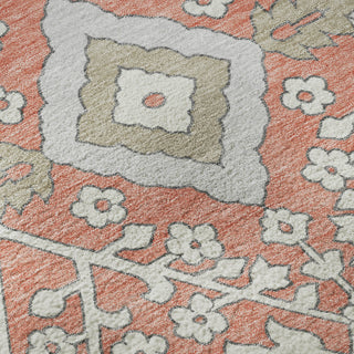Piper Looms Mayfield Diamonds AMF863 Salmon Machine Washable Area Rug Swatch Image