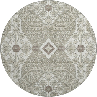 Piper Looms Mayfield Diamonds AMF863 Taupe Machine Washable Area Rug Round Main Image