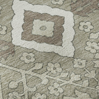 Piper Looms Mayfield Diamonds AMF863 Taupe Machine Washable Area Rug Swatch Image