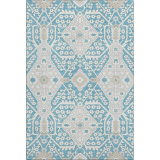 Piper Looms Mayfield Diamonds AMF863 Teal Machine Washable Area Rug main image