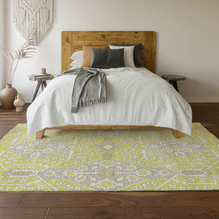 Piper Looms Mayfield Diamonds AMF863 Yellow Machine Washable Area Rug Lifestyle Image Feature
