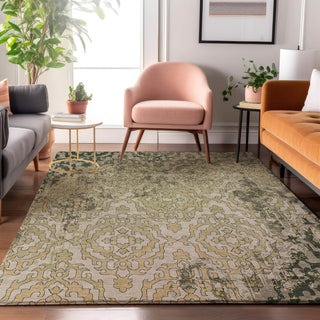 Piper Looms Mayfield Medallions AMF864 Green Machine Washable Area Rug Lifestyle Image Feature
