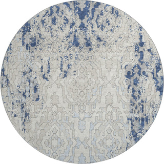 Piper Looms Mayfield Medallions AMF864 Navy Machine Washable Area Rug Round Main Image