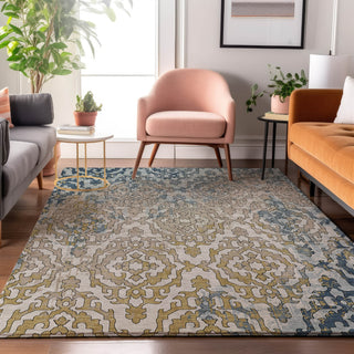 Piper Looms Mayfield Medallions AMF864 Sky Machine Washable Area Rug Lifestyle Image Feature