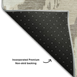 Piper Looms Mayfield Abstract AMF865 Beige Machine Washable Area Rug Backing Image