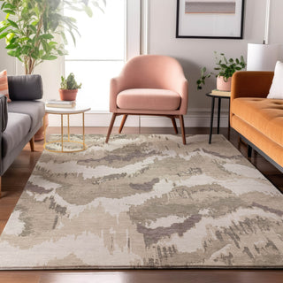Piper Looms Mayfield Abstract AMF865 Beige Machine Washable Area Rug Lifestyle Image Feature