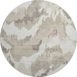 Piper Looms Mayfield Abstract AMF865 Beige Machine Washable Area Rug Round Main Image