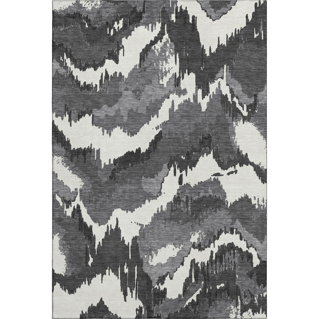 Piper Looms Mayfield Abstract AMF865 Black Machine Washable Area Rug main image