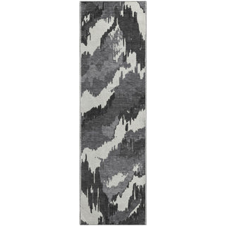 Piper Looms Mayfield Abstract AMF865 Black Machine Washable Area Rug Runner Main Image