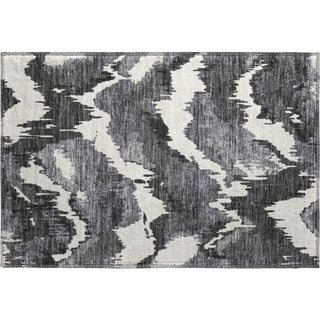 Piper Looms Mayfield Abstract AMF865 Black Machine Washable Area Rug Scatter Main Image