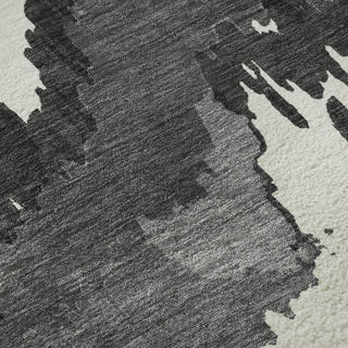Piper Looms Mayfield Abstract AMF865 Black Machine Washable Area Rug Swatch Image