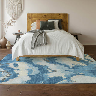 Piper Looms Mayfield Abstract AMF865 Blue Machine Washable Area Rug Lifestyle Image Feature