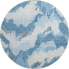 Piper Looms Mayfield Abstract AMF865 Blue Machine Washable Area Rug Round Main Image