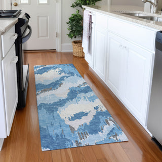 Piper Looms Mayfield Abstract AMF865 Blue Machine Washable Area Rug Runner Lifestyle Image Feature