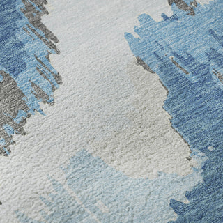 Piper Looms Mayfield Abstract AMF865 Blue Machine Washable Area Rug Swatch Image