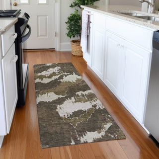 Piper Looms Mayfield Abstract AMF865 Brown Machine Washable Area Rug Runner Lifestyle Image Feature