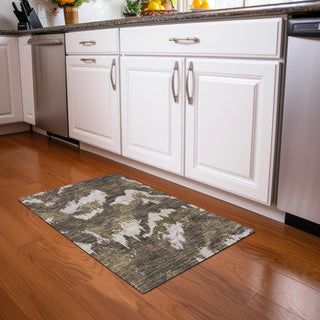 Piper Looms Mayfield Abstract AMF865 Brown Machine Washable Area Rug Scatter Lifestyle Image Feature