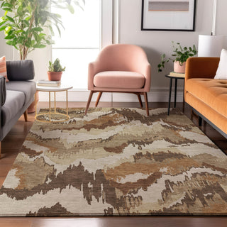 Piper Looms Mayfield Abstract AMF865 Chocolate Machine Washable Area Rug Lifestyle Image Feature