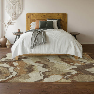 Piper Looms Mayfield Abstract AMF865 Chocolate Machine Washable Area Rug Lifestyle Image Feature