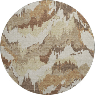 Piper Looms Mayfield Abstract AMF865 Chocolate Machine Washable Area Rug Round Main Image