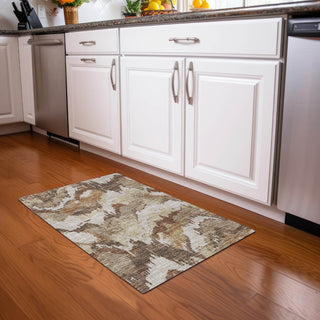 Piper Looms Mayfield Abstract AMF865 Chocolate Machine Washable Area Rug Scatter Lifestyle Image Feature