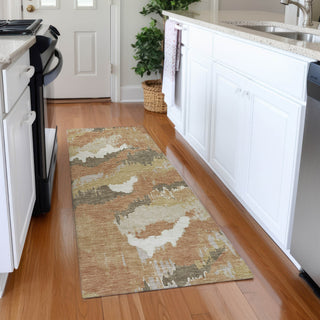 Piper Looms Mayfield Abstract AMF865 Copper Machine Washable Area Rug Runner Lifestyle Image Feature