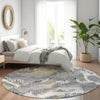 Piper Looms Mayfield Abstract AMF865 Gray Machine Washable Area Rug Round Lifestyle Image Feature