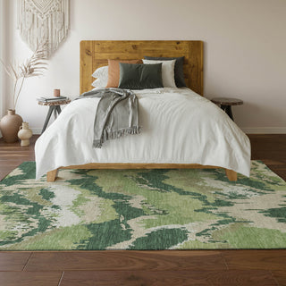 Piper Looms Mayfield Abstract AMF865 Green Machine Washable Area Rug Lifestyle Image Feature
