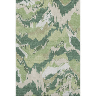 Piper Looms Mayfield Abstract AMF865 Green Machine Washable Area Rug main image