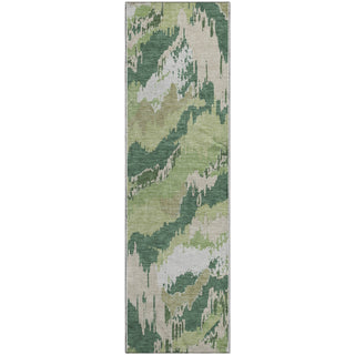Piper Looms Mayfield Abstract AMF865 Green Machine Washable Area Rug Runner Main Image