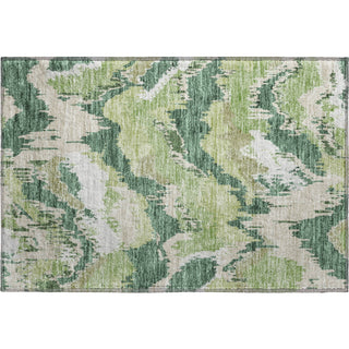 Piper Looms Mayfield Abstract AMF865 Green Machine Washable Area Rug Scatter Main Image