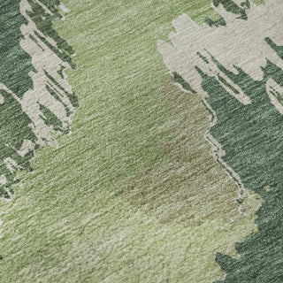 Piper Looms Mayfield Abstract AMF865 Green Machine Washable Area Rug Swatch Image