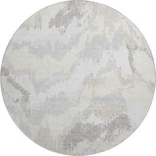 Piper Looms Mayfield Abstract AMF865 Ivory Machine Washable Area Rug Round Main Image