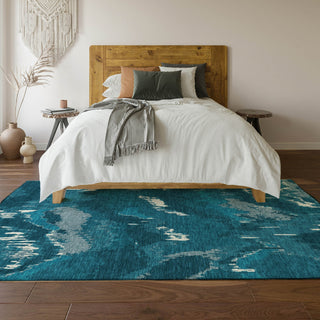 Piper Looms Mayfield Abstract AMF865 Navy Machine Washable Area Rug Lifestyle Image Feature