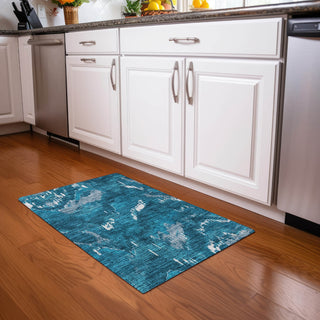 Piper Looms Mayfield Abstract AMF865 Navy Machine Washable Area Rug Scatter Lifestyle Image Feature