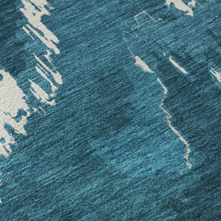 Piper Looms Mayfield Abstract AMF865 Navy Machine Washable Area Rug Swatch Image