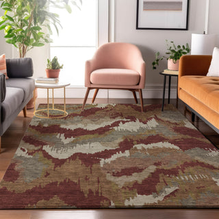 Piper Looms Mayfield Abstract AMF865 Paprika Machine Washable Area Rug Lifestyle Image Feature