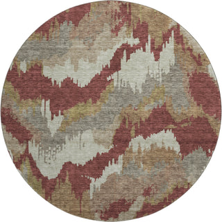 Piper Looms Mayfield Abstract AMF865 Paprika Machine Washable Area Rug Round Main Image