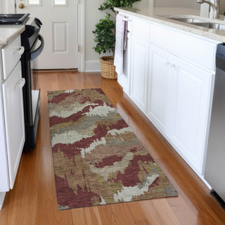 Piper Looms Mayfield Abstract AMF865 Paprika Machine Washable Area Rug Runner Lifestyle Image Feature