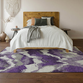 Piper Looms Mayfield Abstract AMF865 Purple Machine Washable Area Rug Lifestyle Image Feature