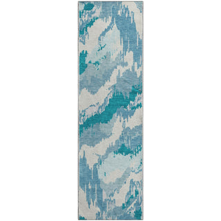 Piper Looms Mayfield Abstract AMF865 Teal Machine Washable Area Rug Runner Main Image