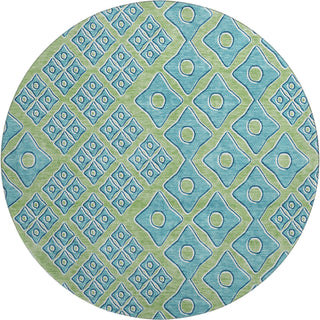 Piper Looms Mayfield Diamonds AMF866 Aloe Machine Washable Area Rug Round Main Image