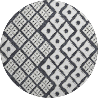 Piper Looms Mayfield Diamonds AMF866 Black Machine Washable Area Rug Round Main Image