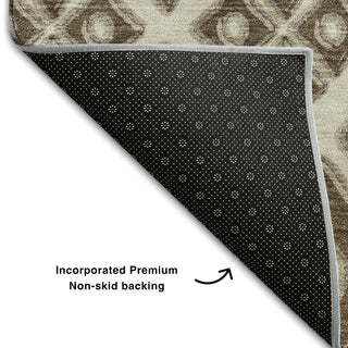 Piper Looms Mayfield Diamonds AMF866 Brown Machine Washable Area Rug Backing Image
