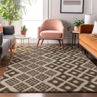 Piper Looms Mayfield Diamonds AMF866 Brown Machine Washable Area Rug Lifestyle Image Feature