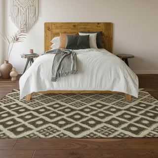 Piper Looms Mayfield Diamonds AMF866 Brown Machine Washable Area Rug Lifestyle Image Feature